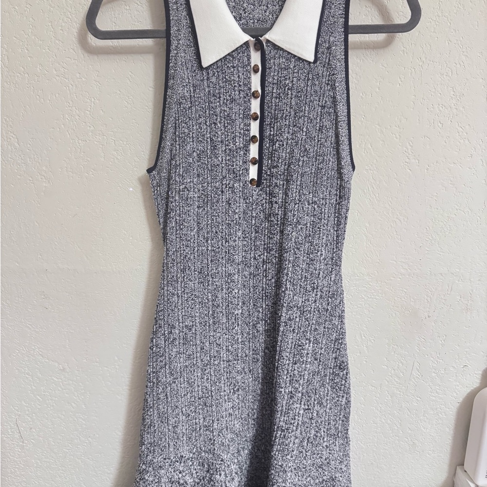 Veronica Beard Black and White Textured Mini Dress